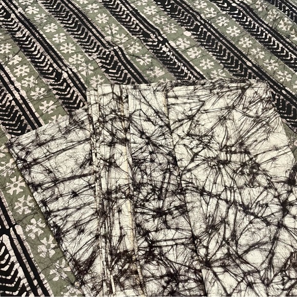 Rare Handmade Batik Tapestry Table Linens Lg Tablecloth 54"x86" Napkins 22"x22" - Picture 12 of 13